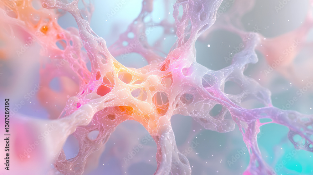 Leinwandbilder ethereal digital painting of abstract neural networks made of light, where interconnected nodes and