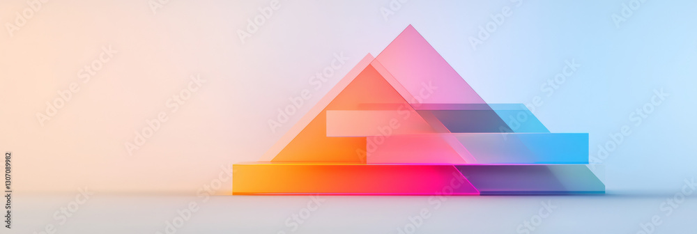 Fototapete Minimalist design featuring an abstract emblem or crest with delicate metallic gradients and sharp