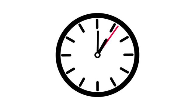 Analog clock spinning animation. time running out concept