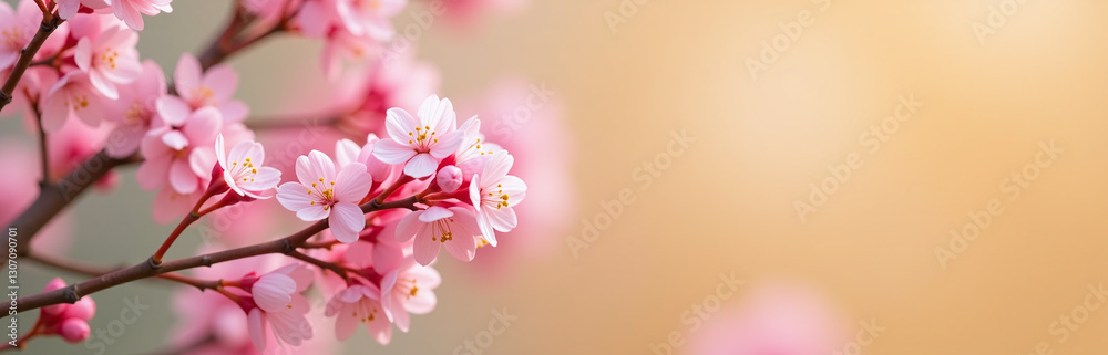 Poster A Delicate Mimosa Branch Is Placed Against A Vibrant Color Background To Create A Cheerful Spring Greeting Scene.