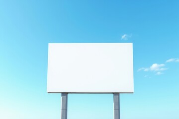 Blank billboard against a clear blue sky