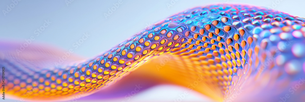 Aufkleber Hyperreal close-up of intricate patterns and interlocking shapes, each element subtly glowing with