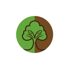Creative Tree Logo Symbolizing Growth and Sustainability in Clean Simple Design