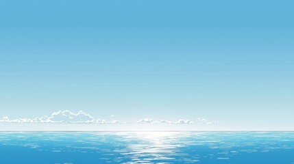Obraz premium The calm ocean and blue sky create a peaceful summer scene
