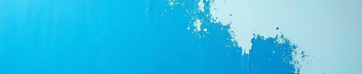 Obraz premium Close-up of a partially painted blue wall, DIY renovation concept, paint, interior design, renovation