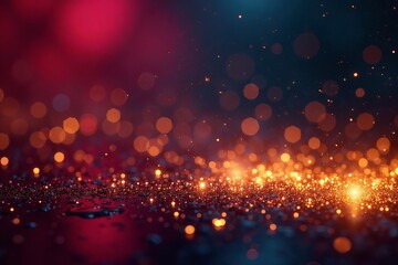 Fototapeta premium Glittering gold disco lights forming a vibrant border, glowing, club