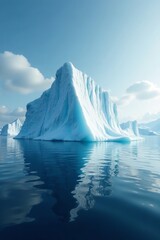 Dramatic Antarctic seascape with massive iceberg surrounded by calm waters, Antarctica, seascape, dramatic