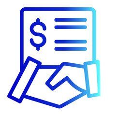 Sponsorship  icon line gradient style for download (Help and Support Pack)	