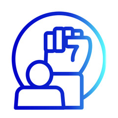 Obraz premium Empowerment icon line gradient style for download (Help and Support Pack) 