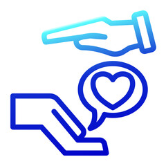 support icon line gradient style for download (Help and Support Pack)	