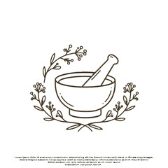 Botanical Mortar and Pestle Design