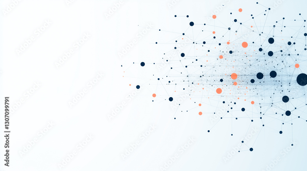 Poster abstract data dots: dynamic network of interconnected data points, forming a modern backdrop in a ph