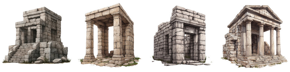 Obraz premium Majestic Ancient Greek Temple Ruins in Dramatic Landscape Remnants of a once grand classical architecture stand as a testament to the enduring legacy of ancient civilizations