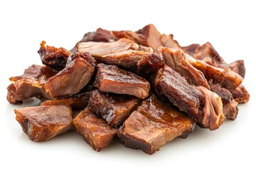 Chinese tea-smoked duck isolated on white background 