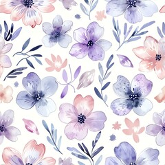 Watercolor Floral Pattern: Delicate Blooms in Pastel Hues