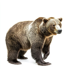 Fototapeta premium bear stands isolated on white background