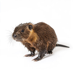 Fototapeta premium Wet beaver isolated on white background
