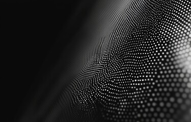 Retro glitch halftone pattern with dynamic motion blur on black background, ideal for tech branding, music album covers, and retro gaming designs.