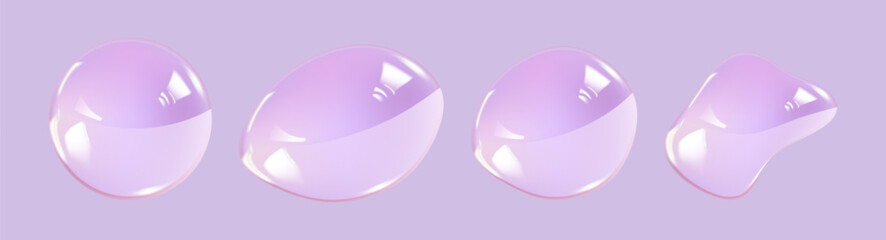 Realistic glossy glass ball.Abstract 3D light bubble with glare.Geometric abstract shape.