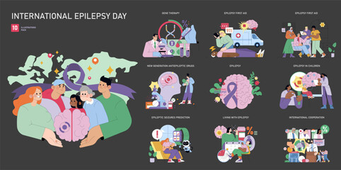 International Epilepsy Day. Flat Vector Illustration