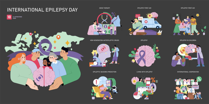 International Epilepsy Day. Flat Vector Illustration