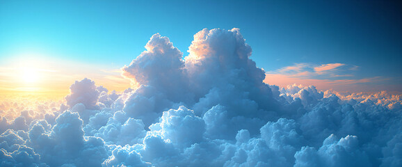 Expansive summer sky panorama with drifting cirrus clouds, wide horizontal banner background for travel blog headers or outdoor activity posters. Airy composition with negative space for typography an