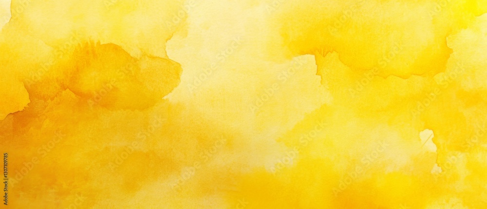 Poster ..abstract yellow watercolor painted paper texture background banner panorama..