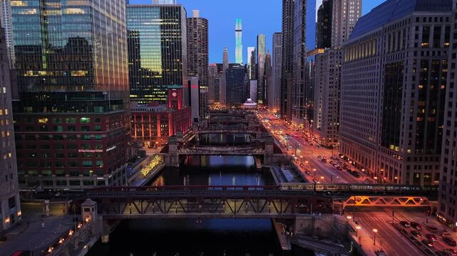 Chicago River at night