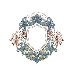 Vintage Ornate Shield Logo Design