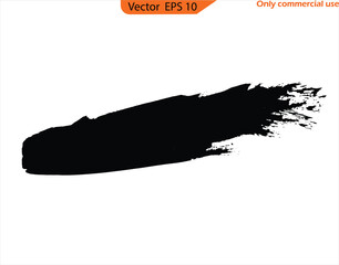 Vector illustration of a brush. Black ink line, grunge brush strokes