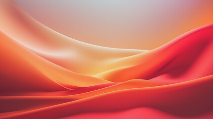 Fototapeta premium Vibrant undulating waves of orange and pink hues in a serene landscape during twilight hours