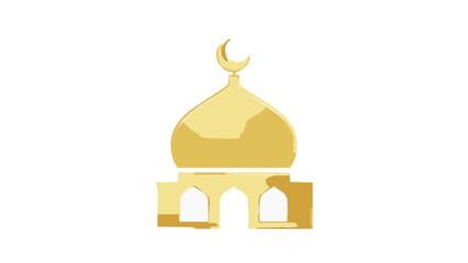 Golden mosque icon with an elegant design, suitable for luxury branding-09