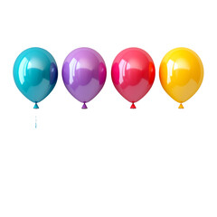 Obraz premium Balloons of Different Colors Against a White Background.