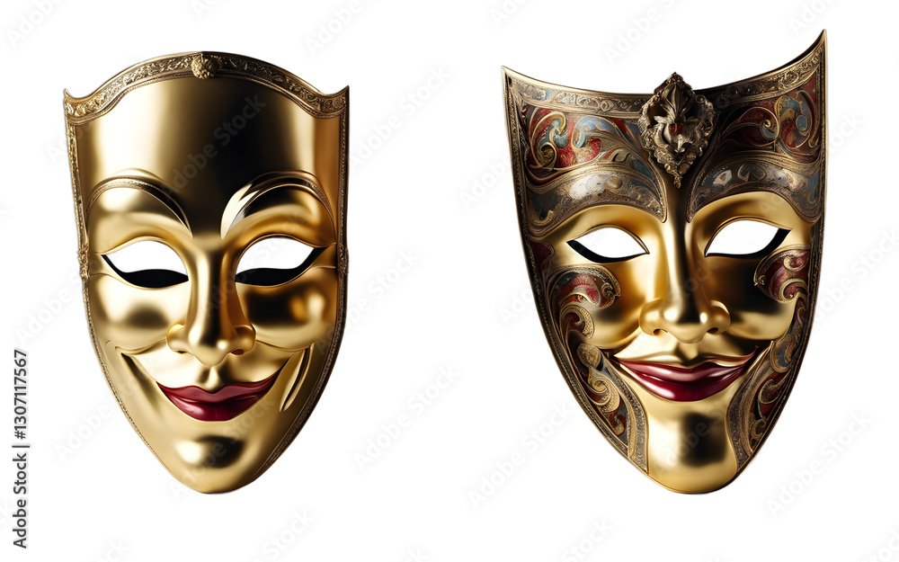 Leinwandbilder a theatrical mask with one half smiling and the other half frowning symbolizing duality and emotions