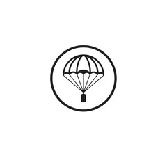 Parachute Emblem in Black and White