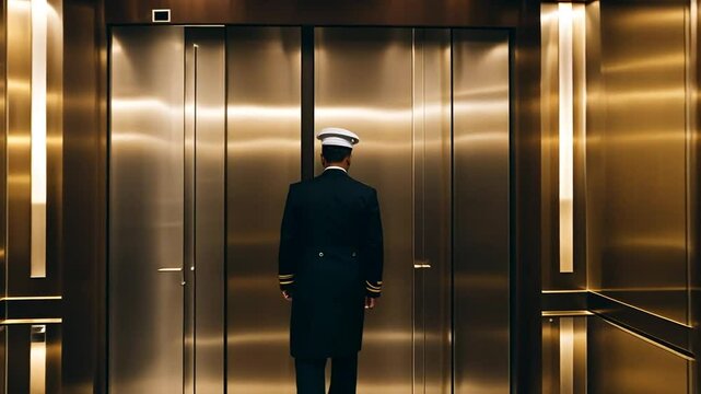 Elevator operator in a hotel.
