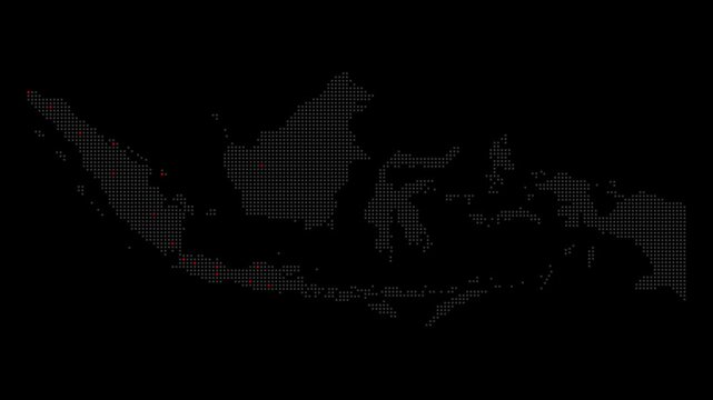 Indonesian map 4k animated video. Jakarta Indonesia. Bali Indonesia