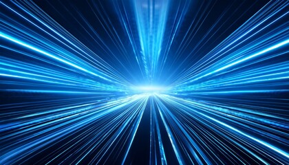 bright blue light trails and futuristic design creating dynamic motion in a digital space