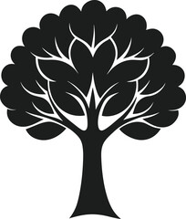 Stylish Tree Silhouette Vector - Modern Nature Illustration