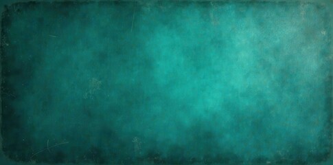 Obraz premium Deep teal backdrop, heavy grunge, vintage scratches and drips , damaged, art