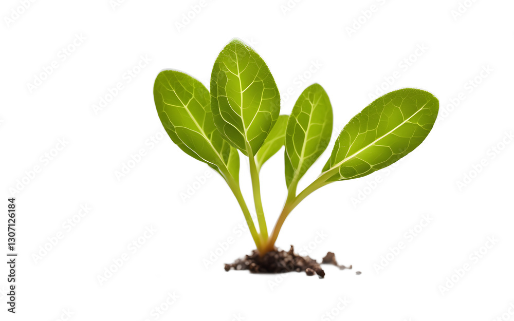 Poster a single cress with tiny, tender leaves, isolated on a empty plain background