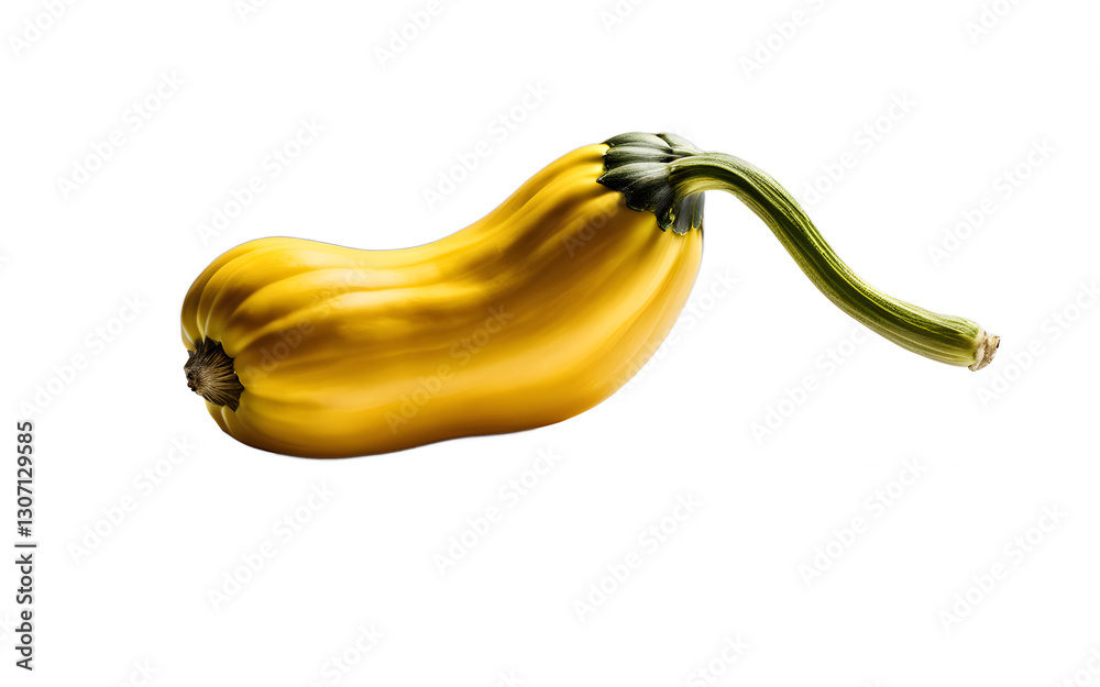 Poster a single yellow bell pepper with smooth skin, isolated on a empty plain background