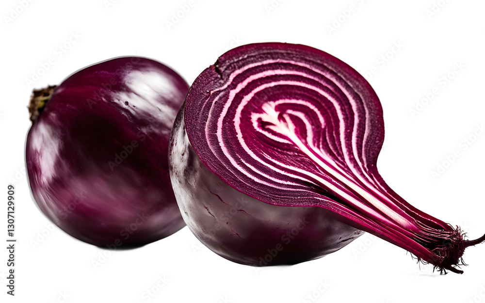 Poster a whole beetroot with purple skin, isolated on a empty plain background