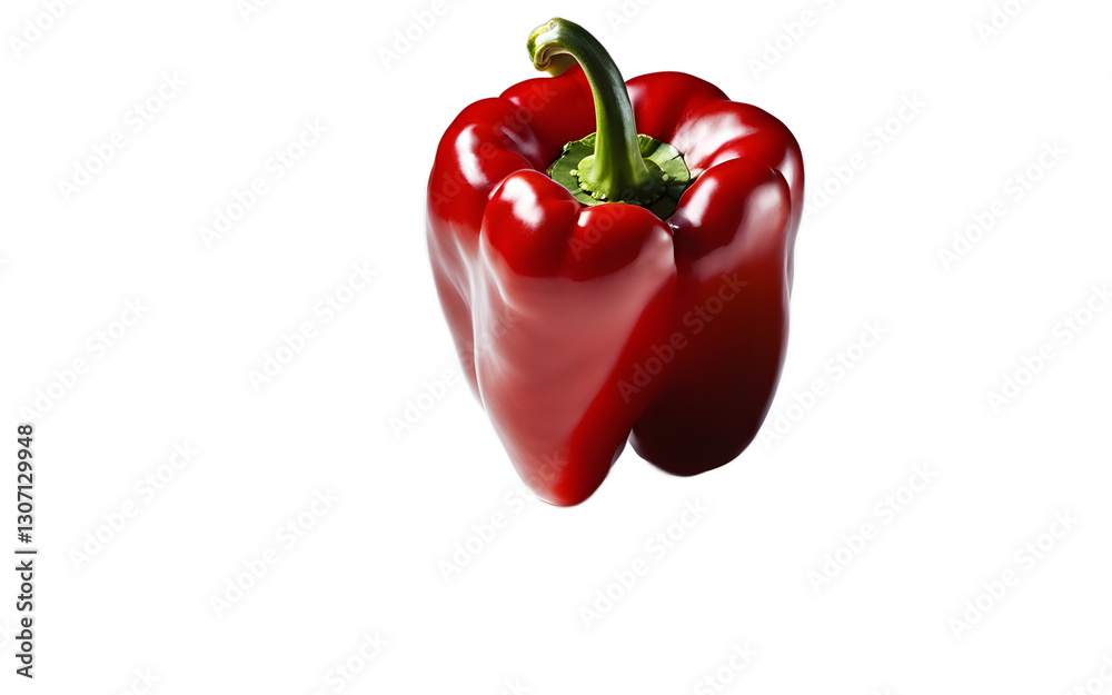 Aufkleber a whole bell pepper with glossy red skin, isolated on a empty plain background