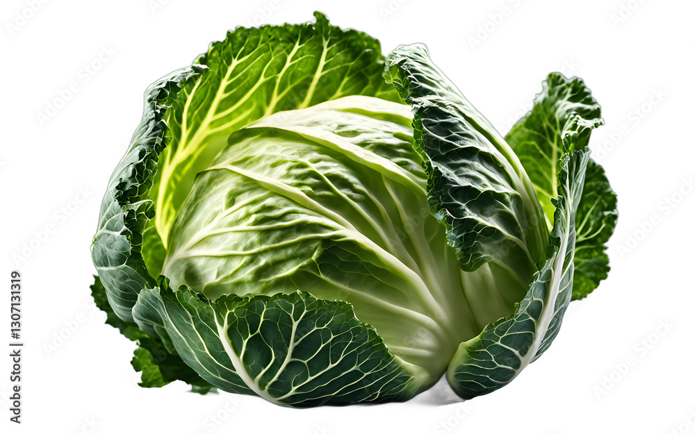 Aufkleber a whole cabbage with a firm, leafy head, isolated on a empty plain background