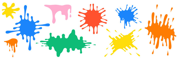 Blots of multi-colored paint. Best palette. Mixing colors. Flowing paint.