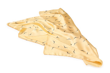 One handkerchief isolated on white. Stylish accessory