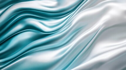 Obraz premium Cool teal and silver gradient, sleek and minimalistic with soft glossy highlights