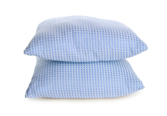 Pillows in blue color isolated on white