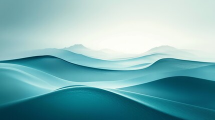 Cool teal and sky blue gradient, sleek and minimalistic with subtle flowing patterns